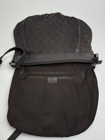 Sac vintage en toile monogrammée Gucci D Lock noir