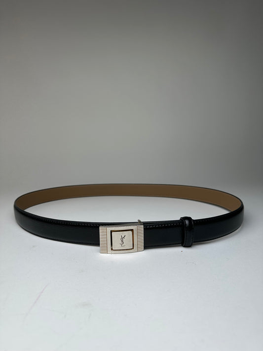 Vintage YVES SAINT LAURENT Leather Belt Black 115 cm