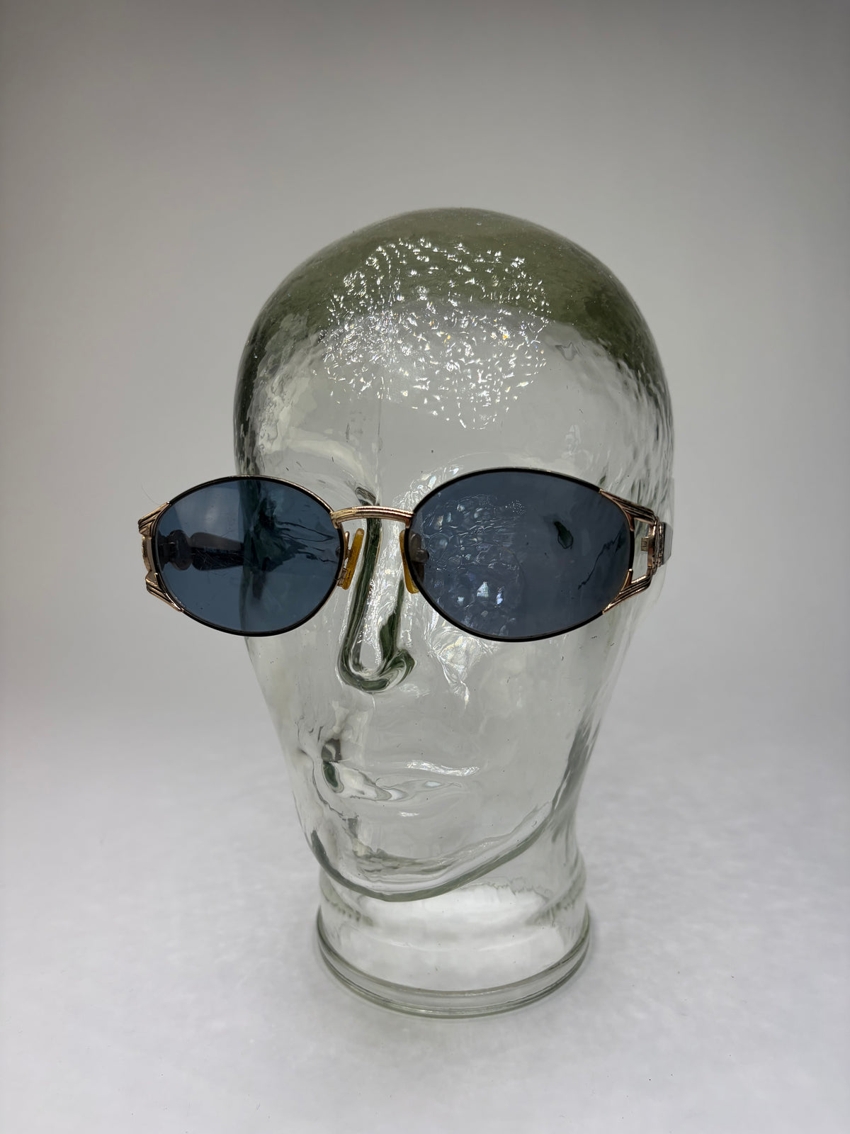 Vintage Fendi Oval Sunglasses Late 1990s Gold Black