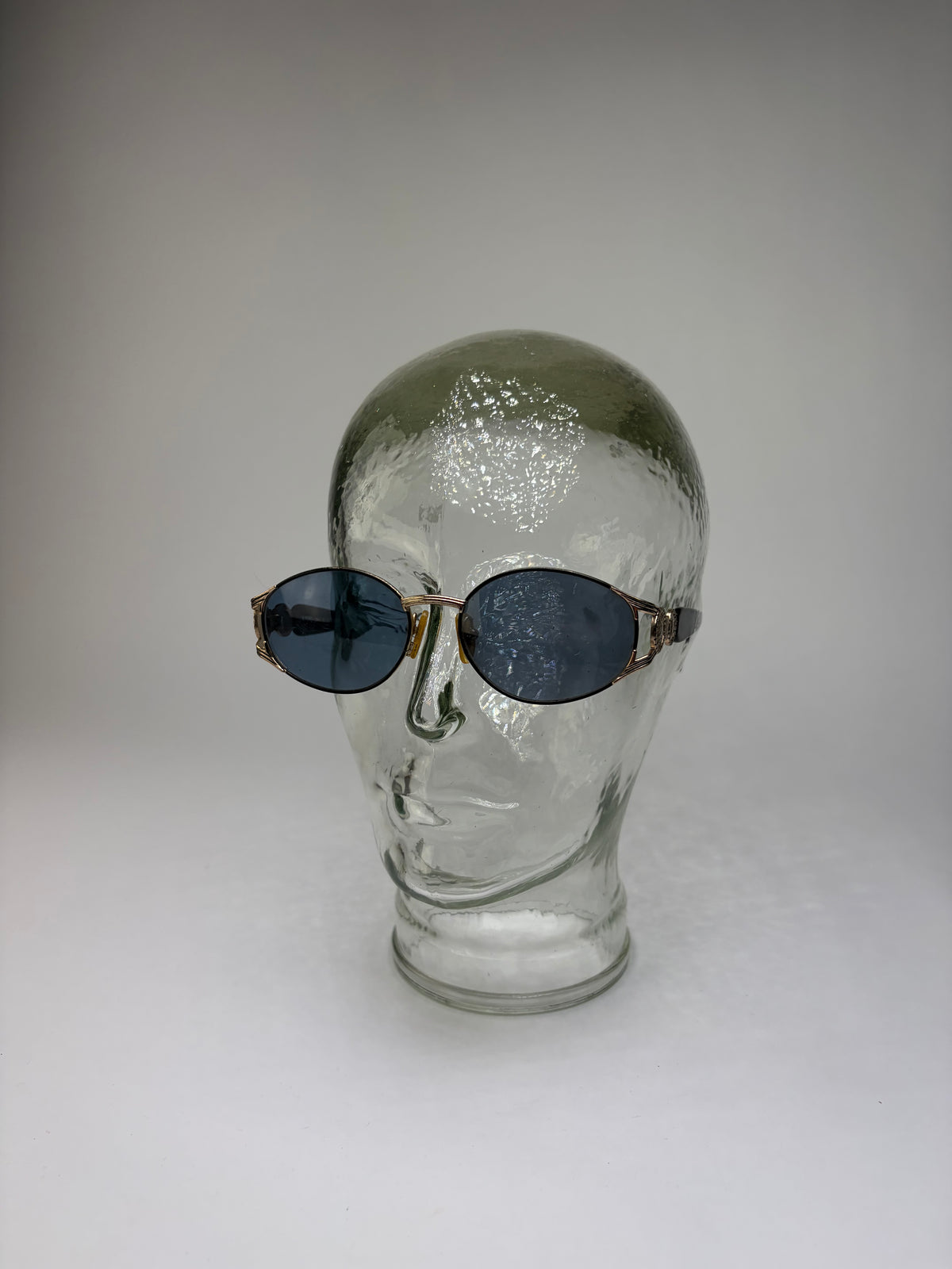 Vintage Fendi Oval Sunglasses Late 1990s Gold Black