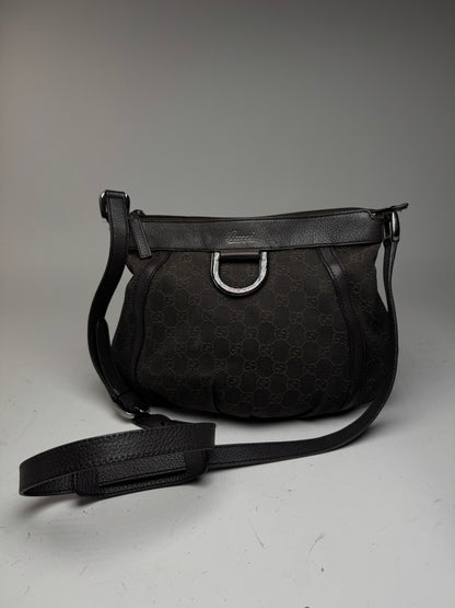 Sac vintage en toile monogrammée Gucci D Lock noir