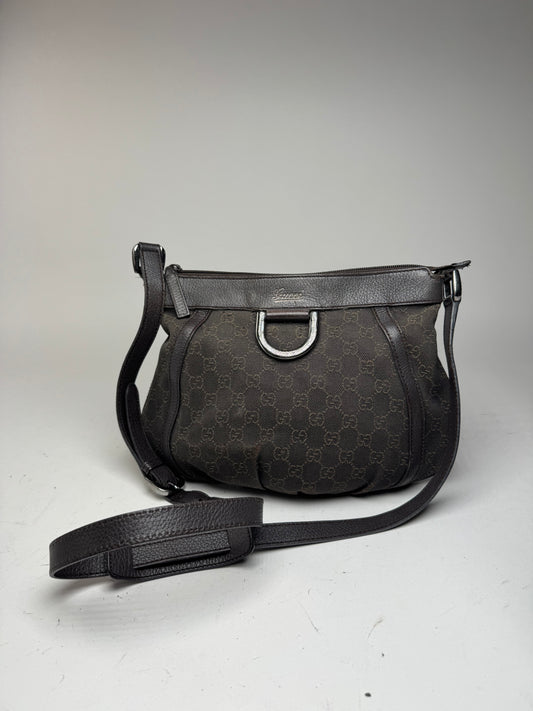 Sac vintage en toile monogrammée Gucci D Lock noir