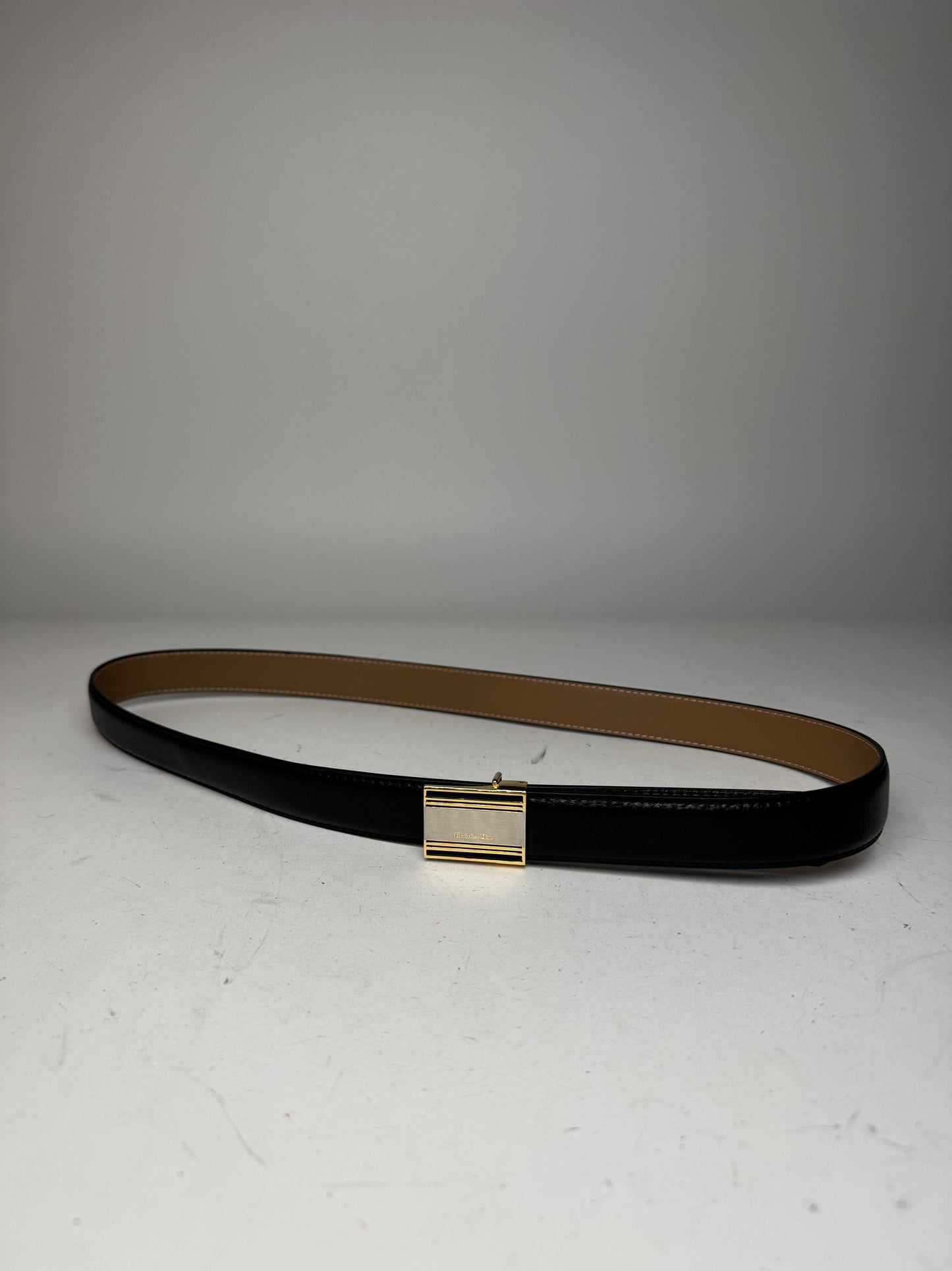 Vintage Dior Leather Belt Black