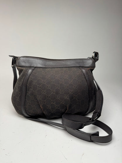 Sac vintage en toile monogrammée Gucci D Lock noir