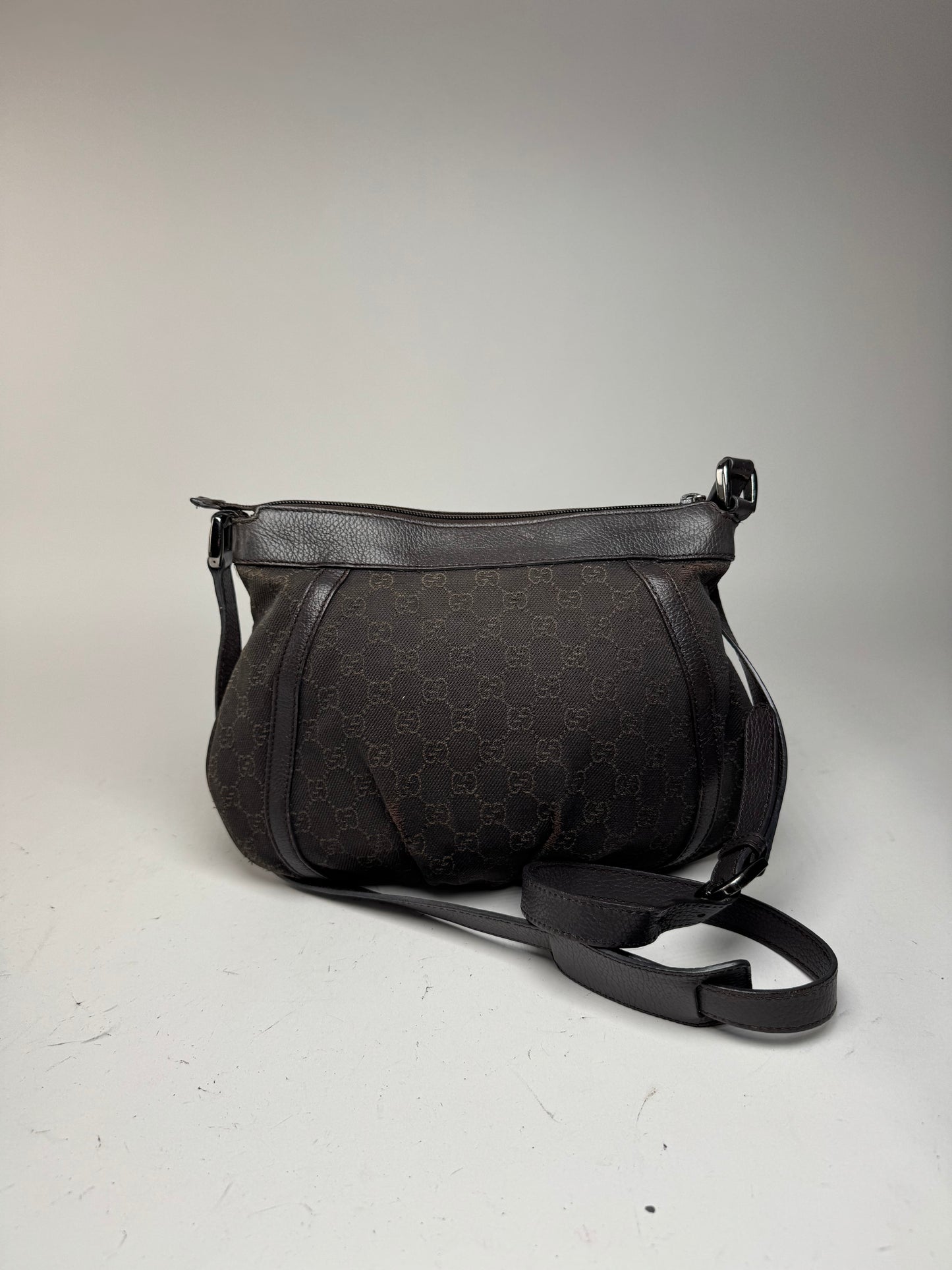 Sac vintage en toile monogrammée Gucci D Lock noir