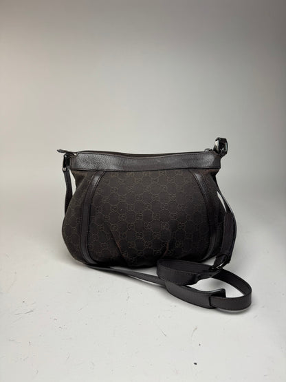 Sac vintage en toile monogrammée Gucci D Lock noir