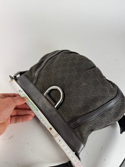 Sac vintage en toile monogrammée Gucci D Lock noir