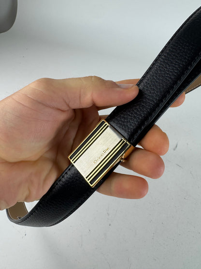 Vintage Dior Leather Belt Black
