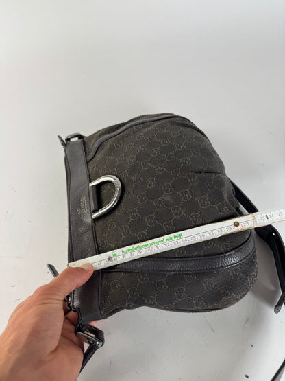 Sac vintage en toile monogrammée Gucci D Lock noir