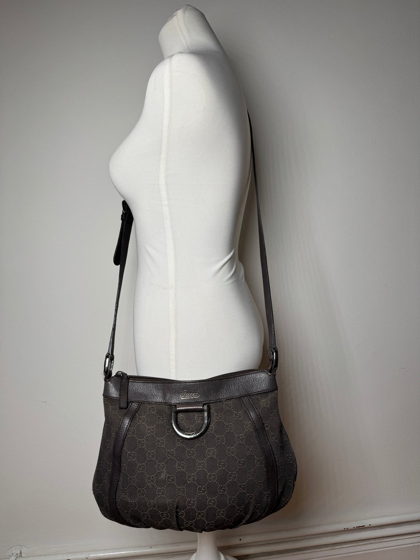 Sac vintage en toile monogrammée Gucci D Lock noir