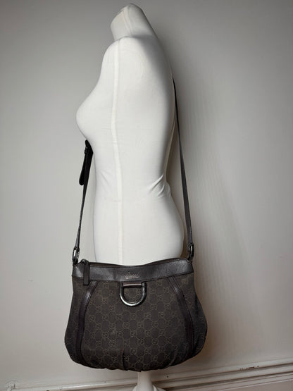 Sac vintage en toile monogrammée Gucci D Lock noir