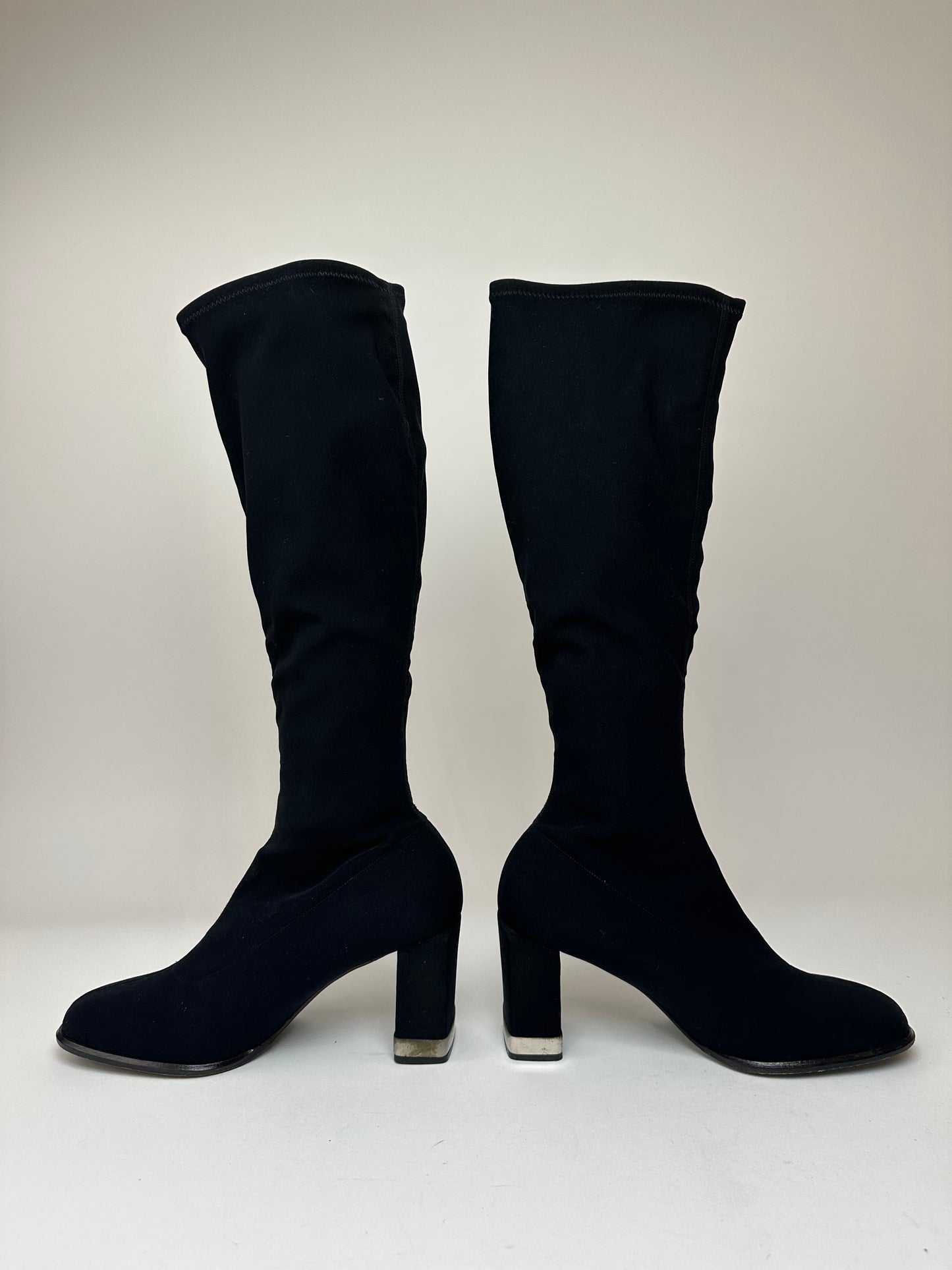 Vintage Fendi Synthetic Heeled Boots Black EU37