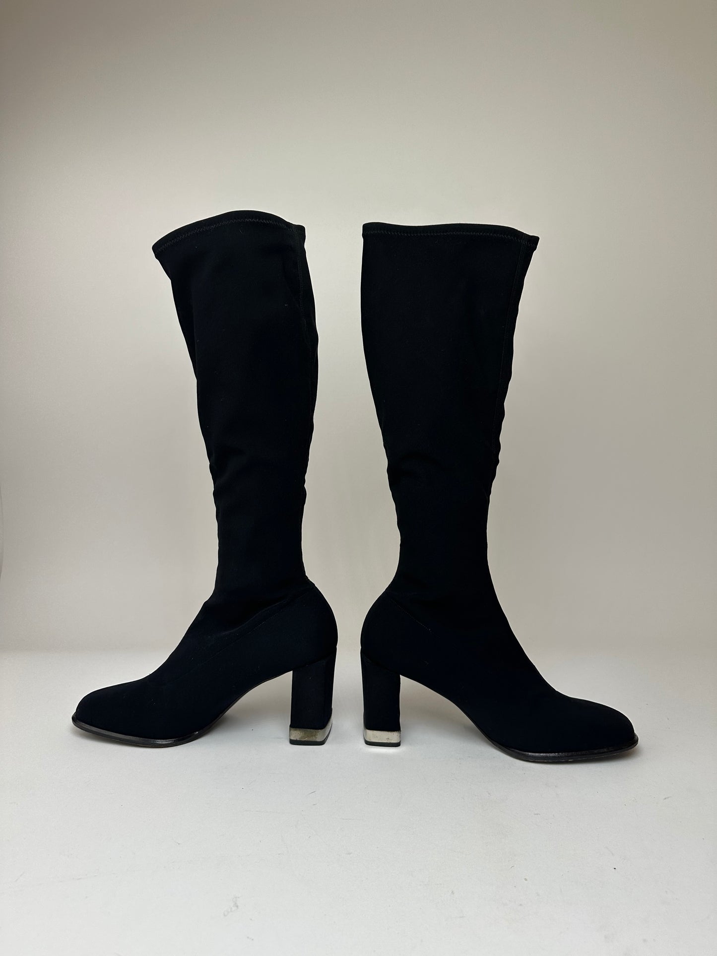 Vintage Fendi Synthetic Heeled Boots Black EU37