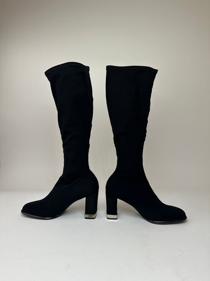 Vintage Fendi Synthetic Heeled Boots Black EU37