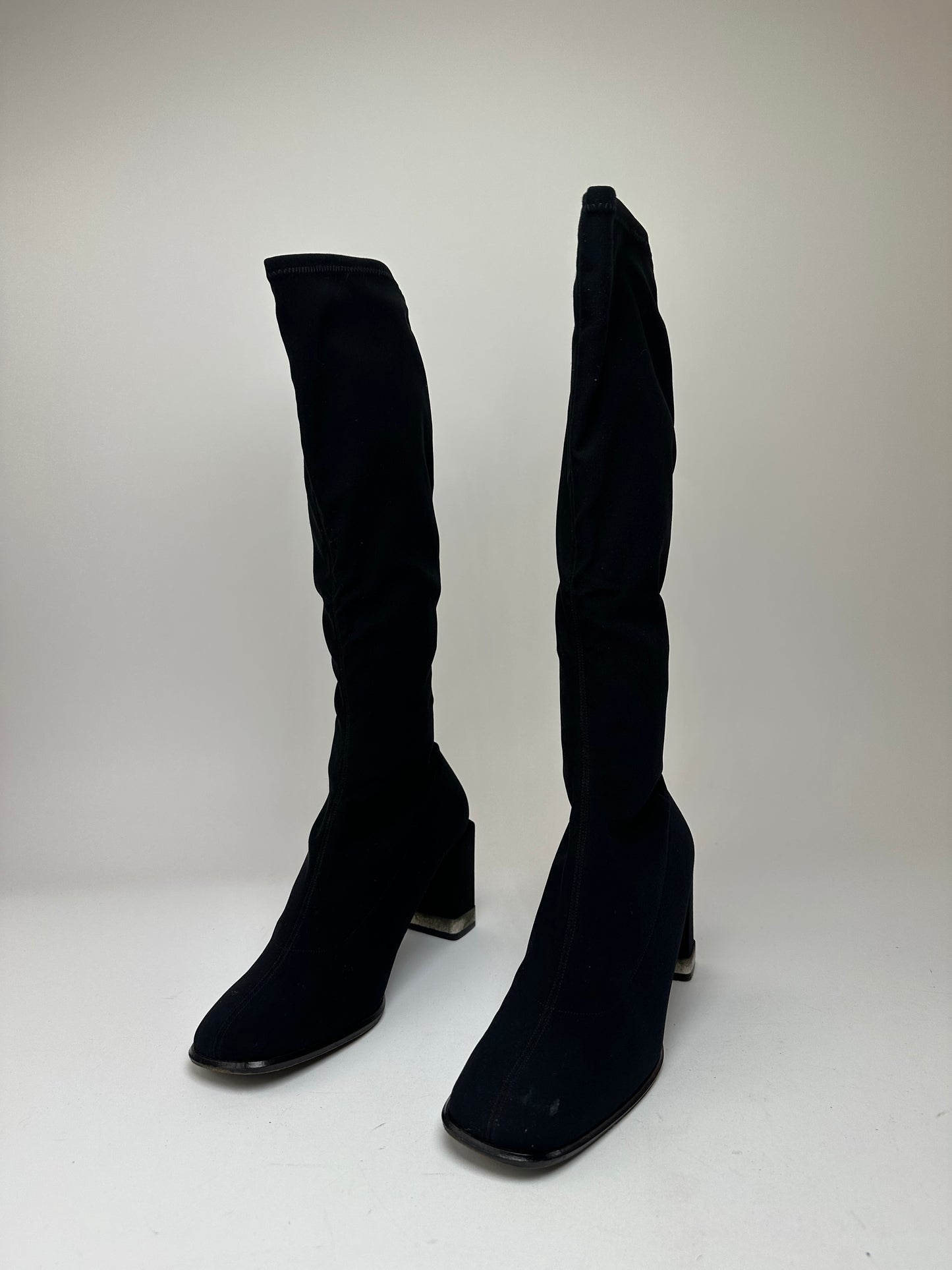 Vintage Fendi Synthetic Heeled Boots Black EU37