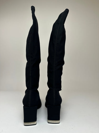 Vintage Fendi Synthetic Heeled Boots Black EU37