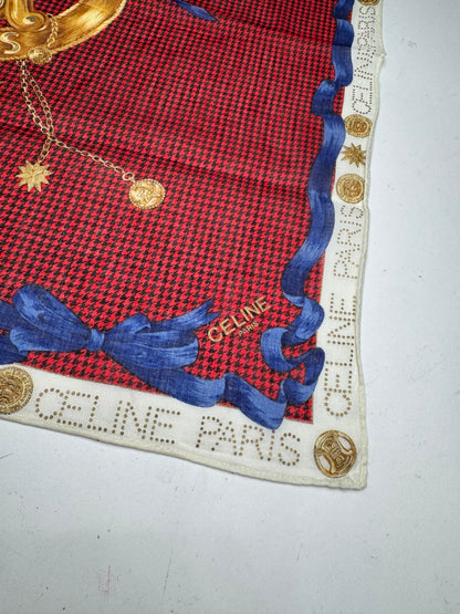 Vintage Celine Paris Scarf Triomphe Red