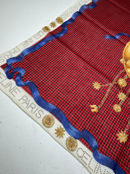 Vintage Celine Paris Scarf Triomphe Red