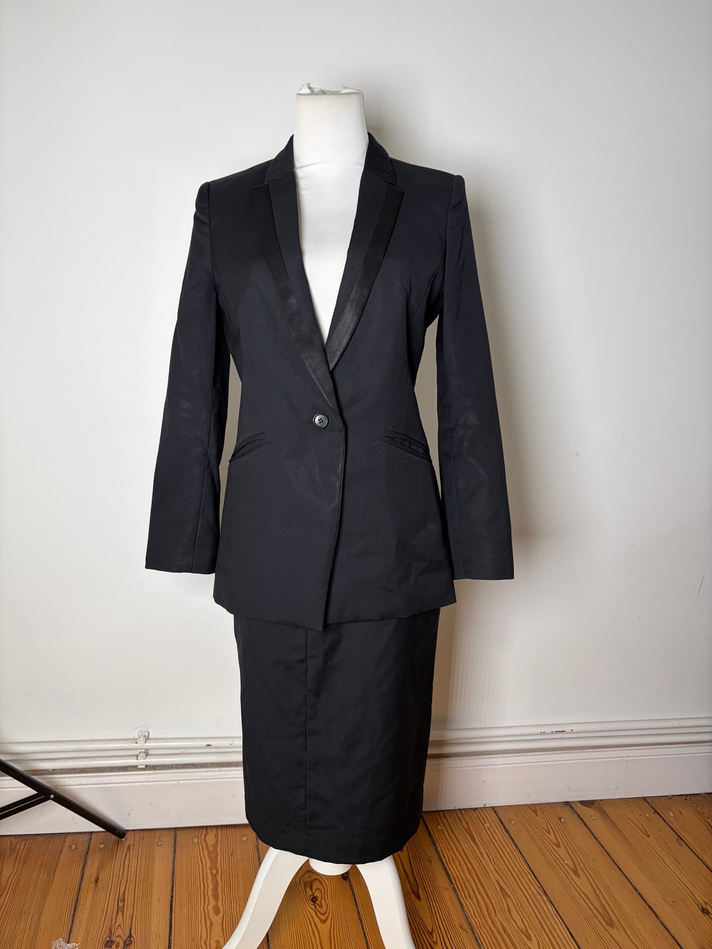 Vintage Cartier Tailored Skirt Suit Black S