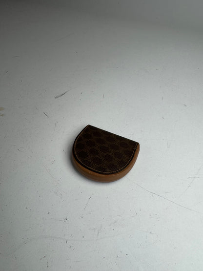 Vintage Celine Triomphe Monogram Leather Purse Brown