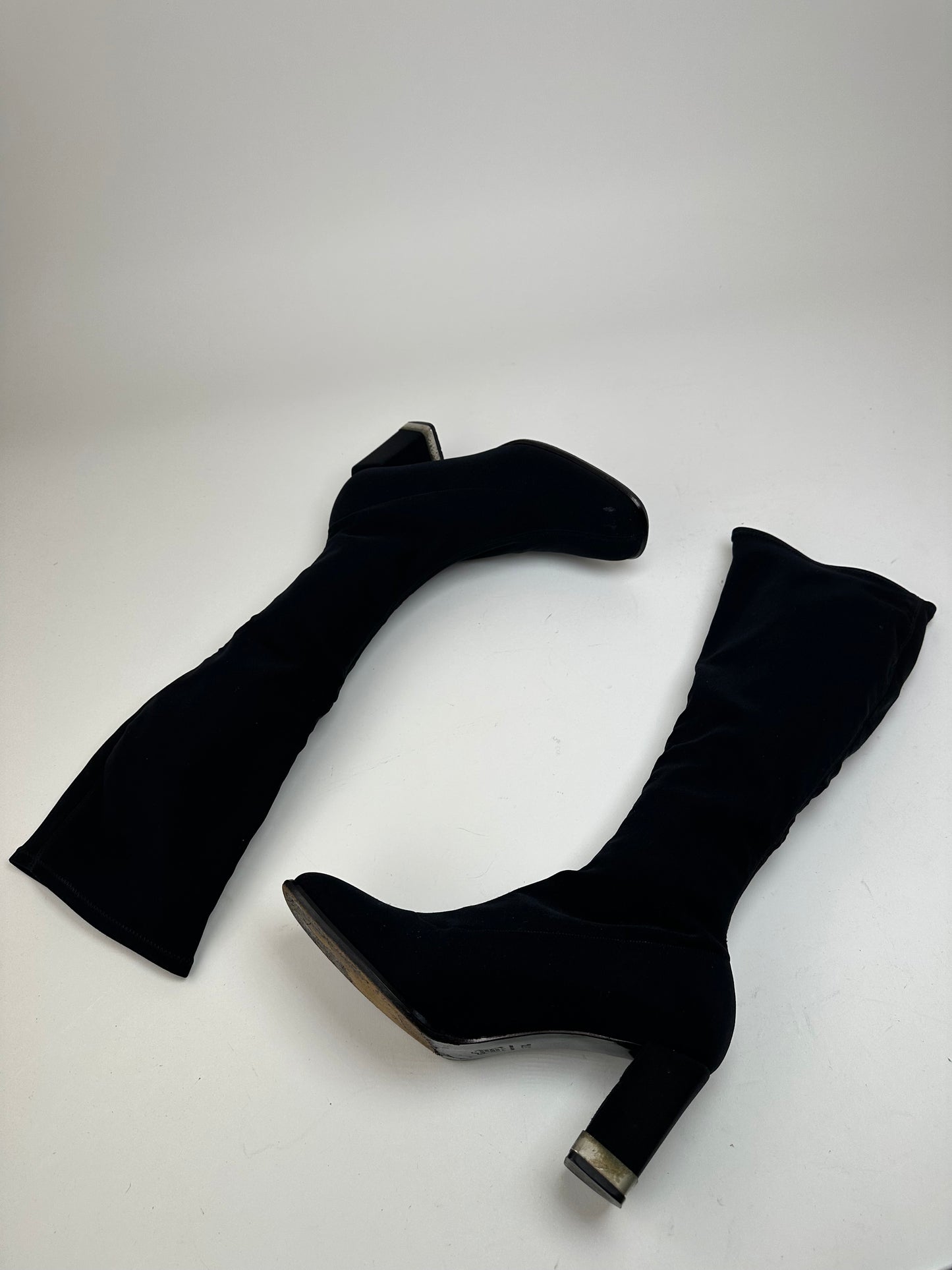 Vintage Fendi Synthetic Heeled Boots Black EU37