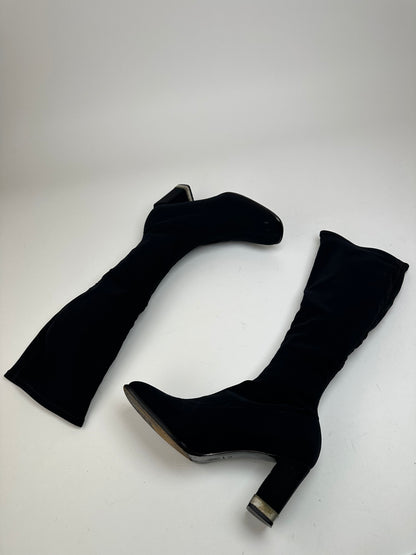 Vintage Fendi Synthetic Heeled Boots Black EU37