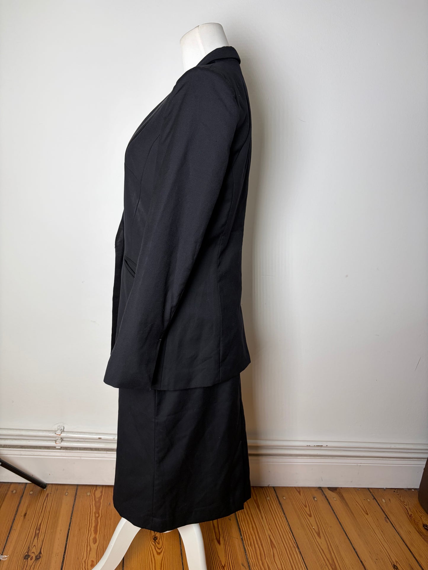 Vintage Cartier Tailored Skirt Suit Black S