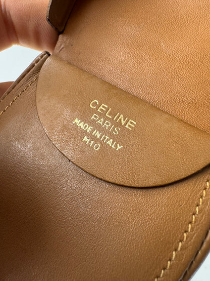 Vintage Celine Triomphe Monogram Leather Purse Brown