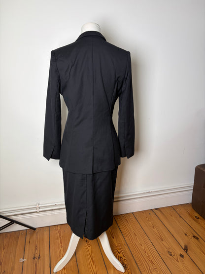 Vintage Cartier Tailored Skirt Suit Black S