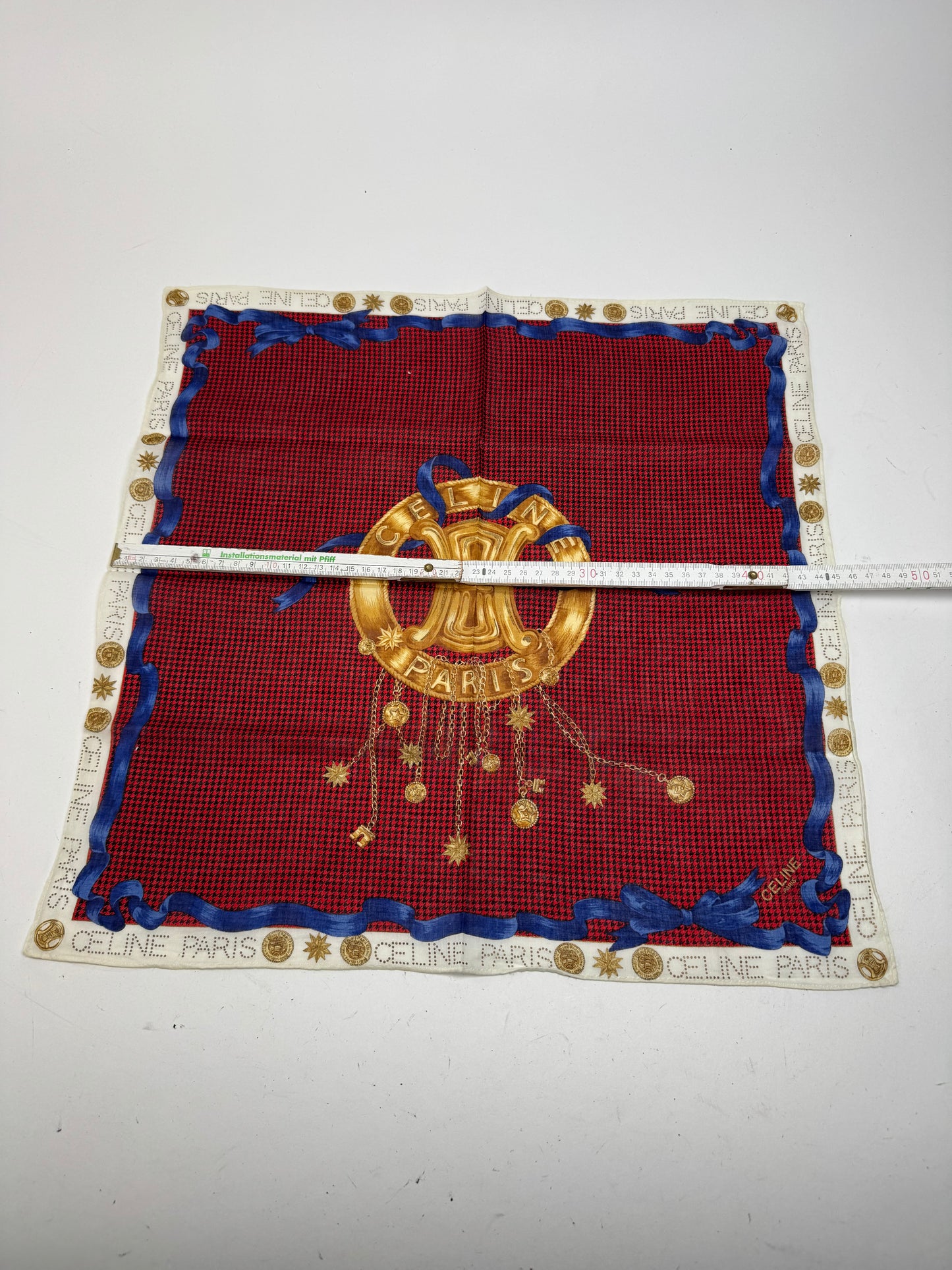 Vintage Celine Paris Scarf Triomphe Red