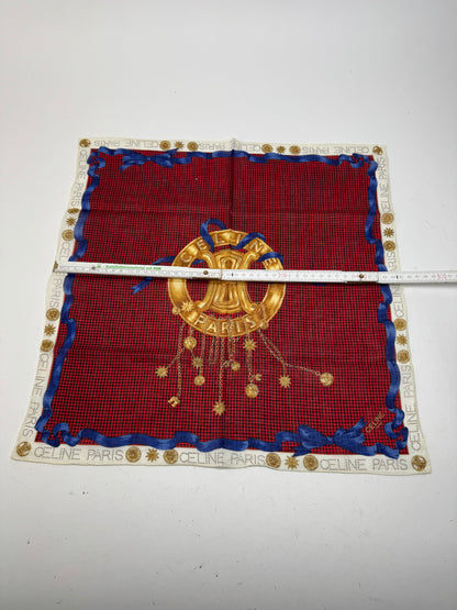 Vintage Celine Paris Scarf Triomphe Red