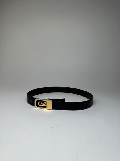 Vintage Celine Sulky Reversible Leather Belt Black 80 cm
