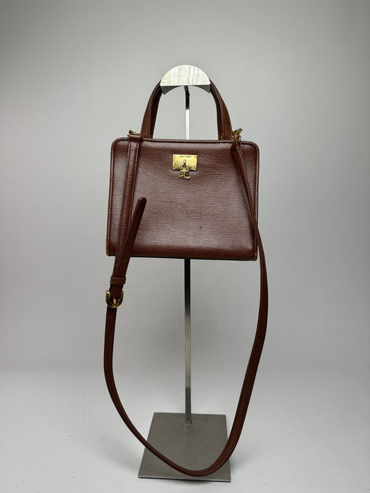 Vintage Courreges 2Way Leather Bag Brown