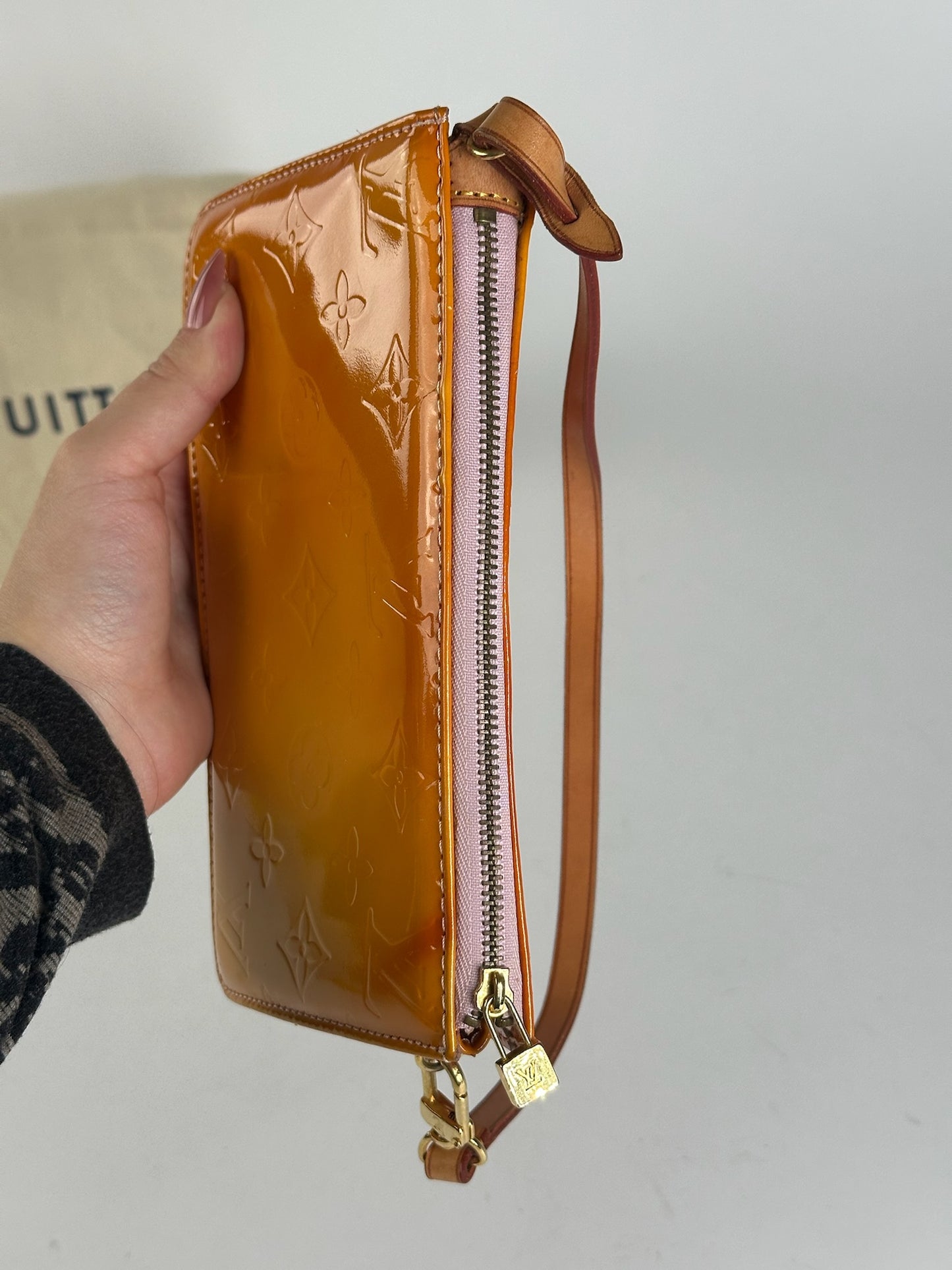 Vintage Louis Vuitton Vernis Leather Baguette Bag Mango