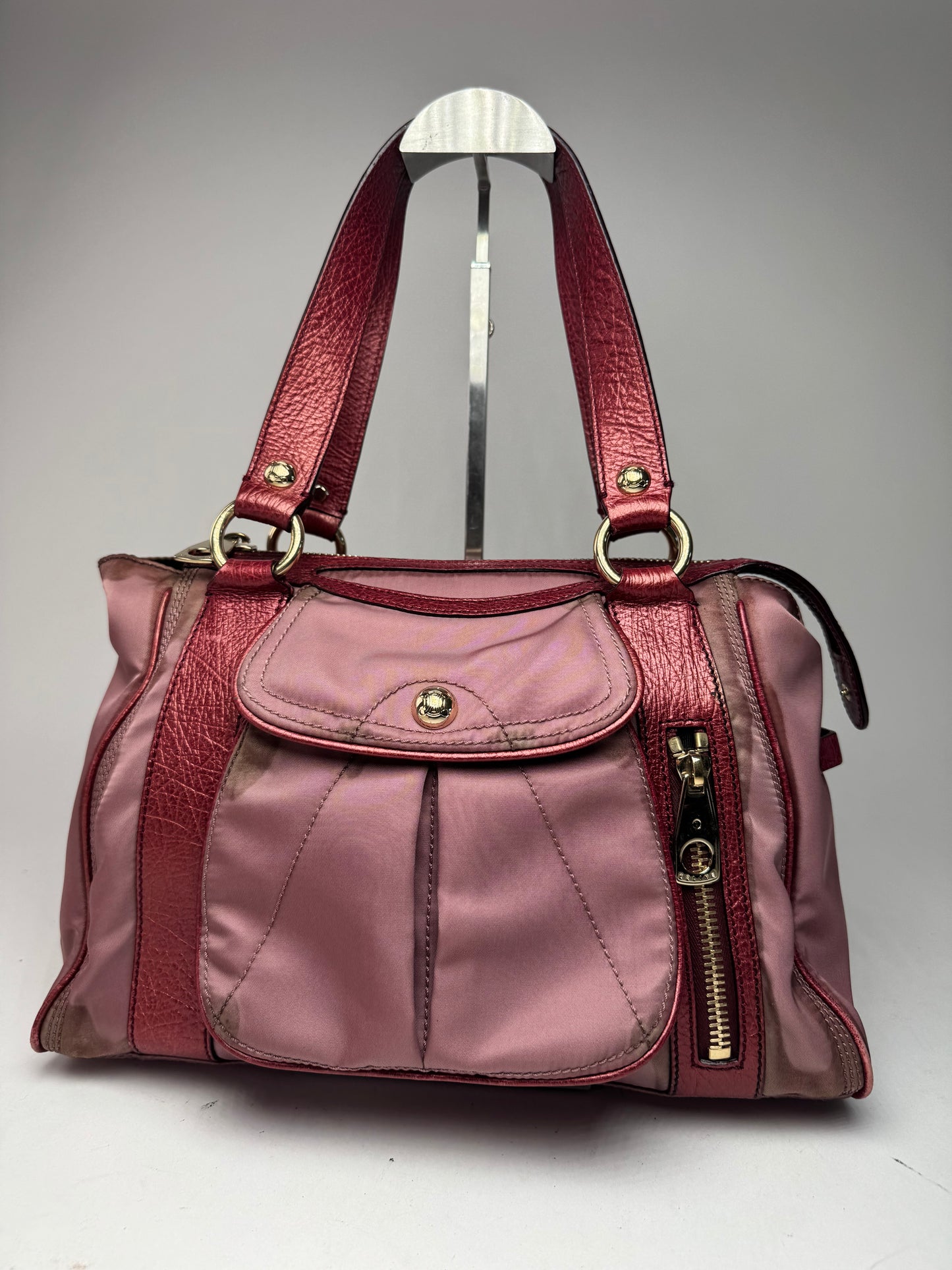 Vintage Celine polyester Leather Bag Purple