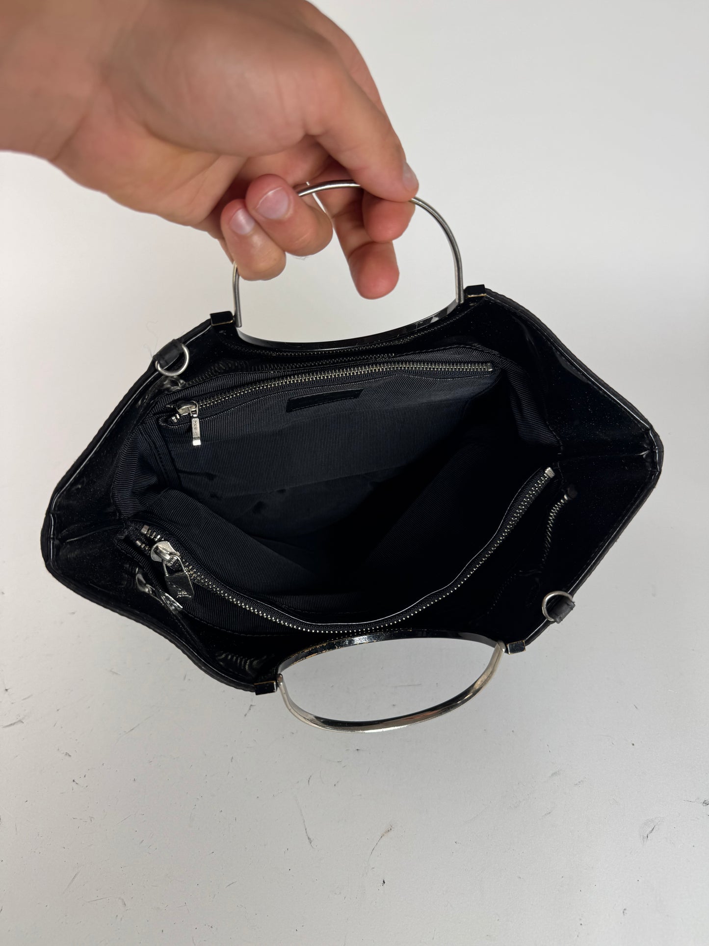 Vintage Courreges Monogramm Shopper Black