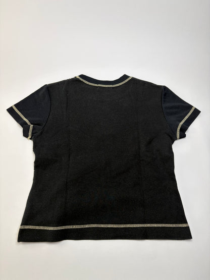 Vintage Kansai Yamamoto Graphic Short Sleeve Top Black S