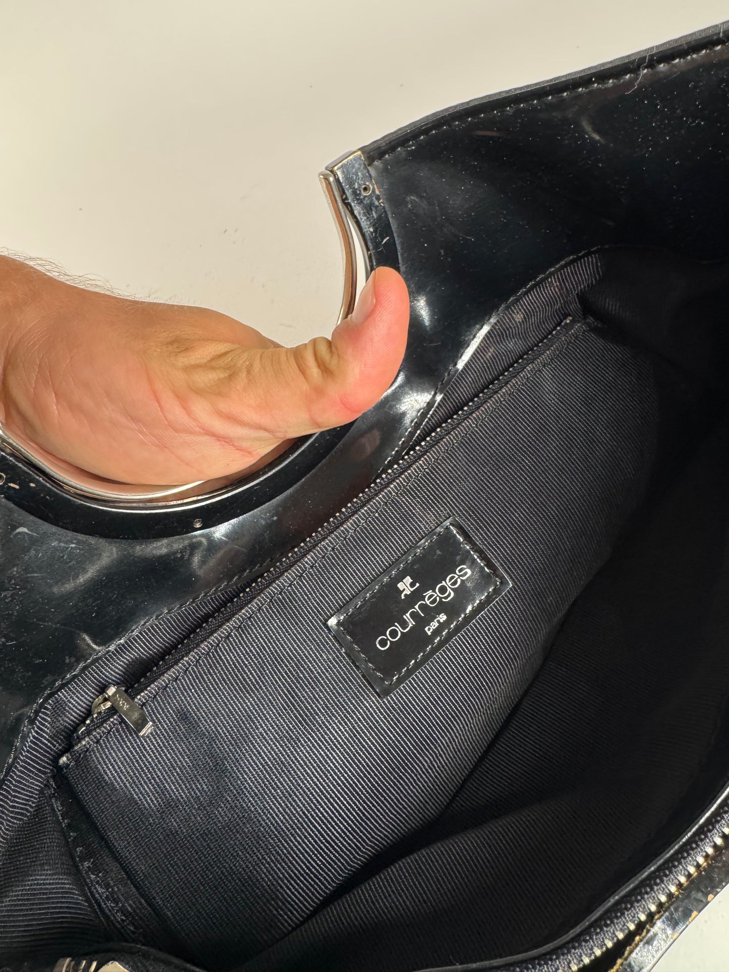 Vintage Courreges Monogramm Shopper Black