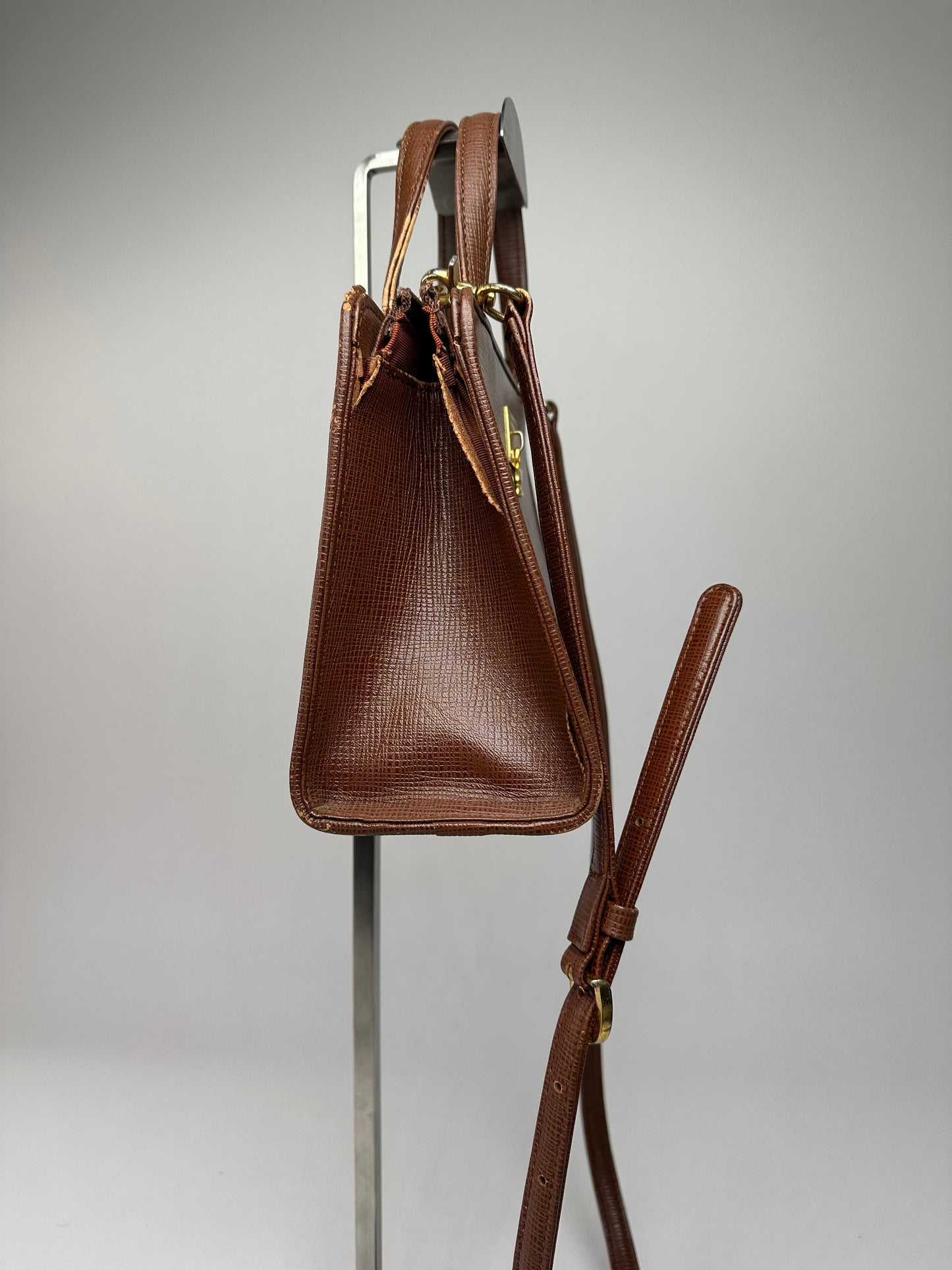 Vintage Courreges 2Way Leather Bag Brown