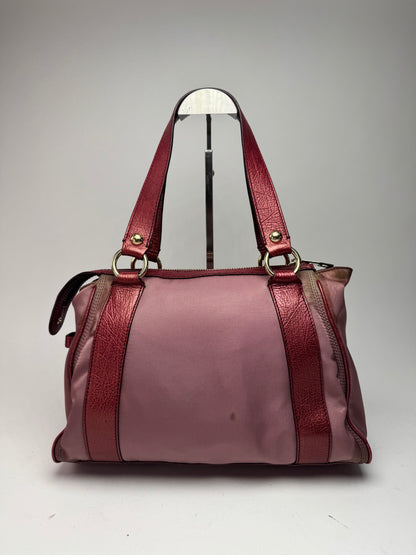 Vintage Celine polyester Leather Bag Purple