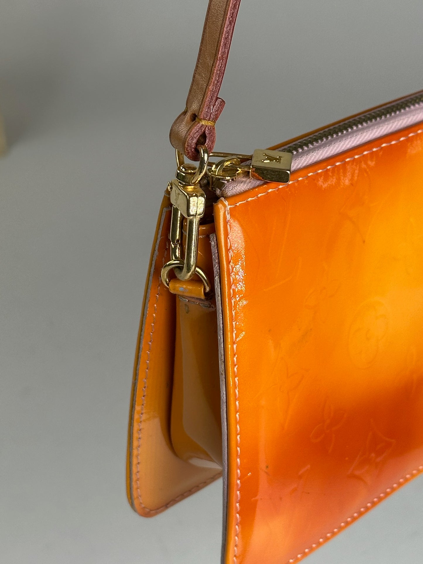 Vintage Louis Vuitton Vernis Leather Baguette Bag Mango