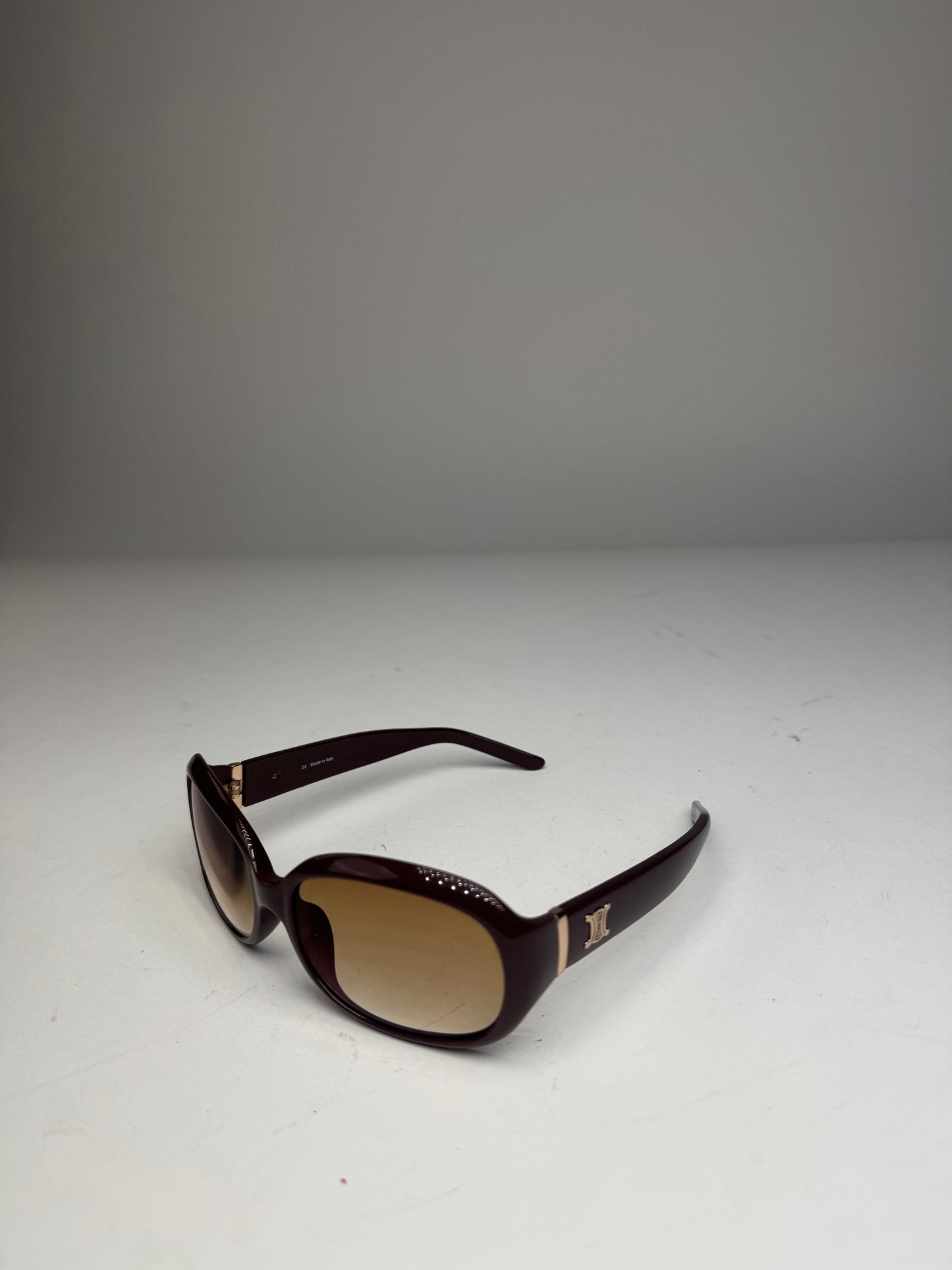 Vintage Celine Paris Triomphe Logo Sunglasses Purple