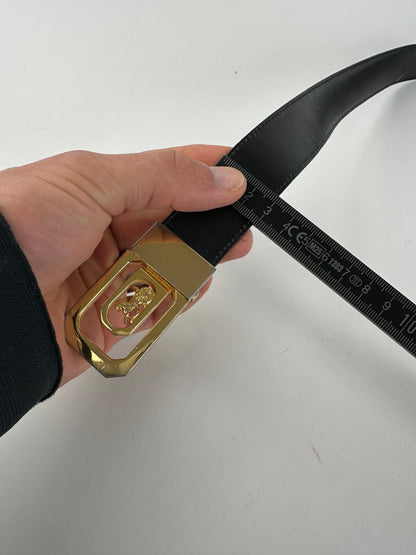 Vintage Celine Sulky Reversible Leather Belt Black 80 cm
