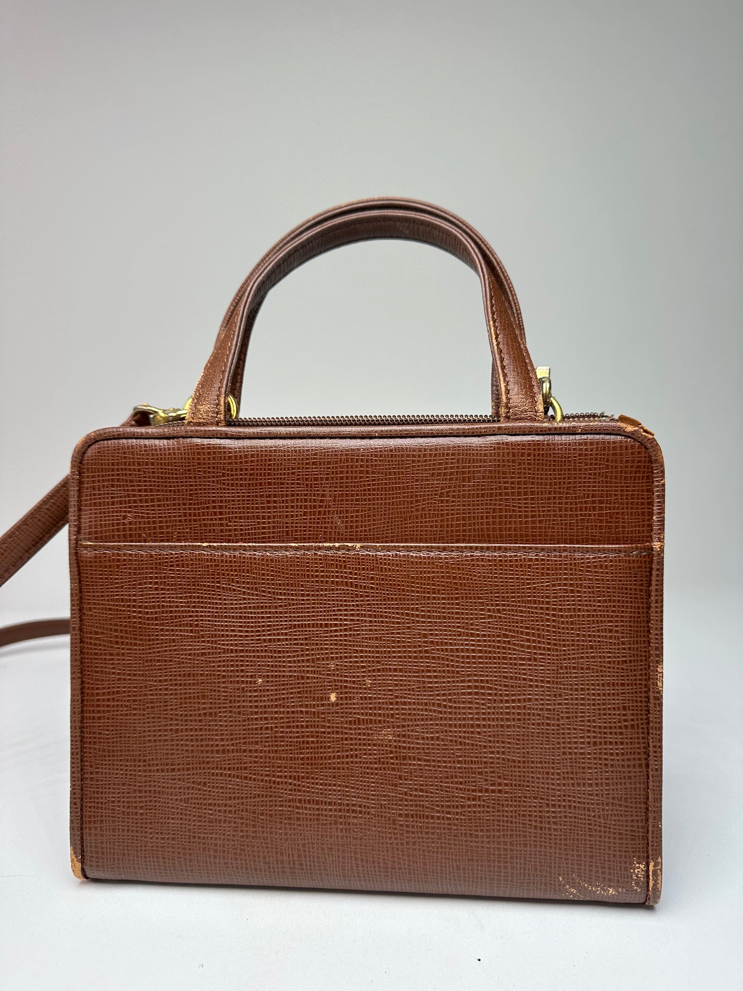 Vintage Courreges 2Way Leather Bag Brown