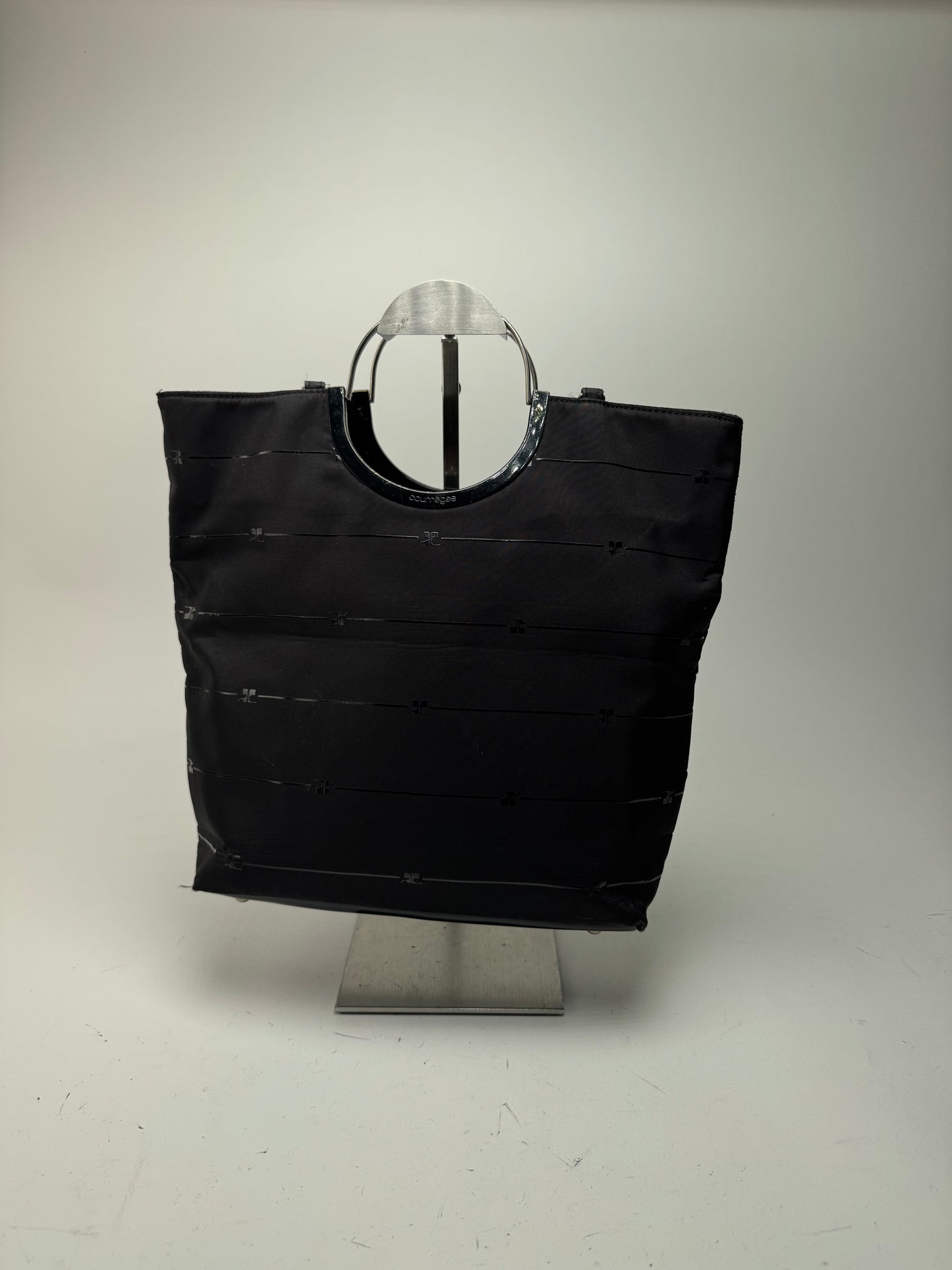 Vintage Courreges Monogramm Shopper Black