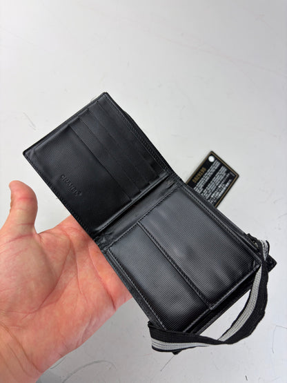 Vintage Chanel Nylon Card Holder Black White Silver