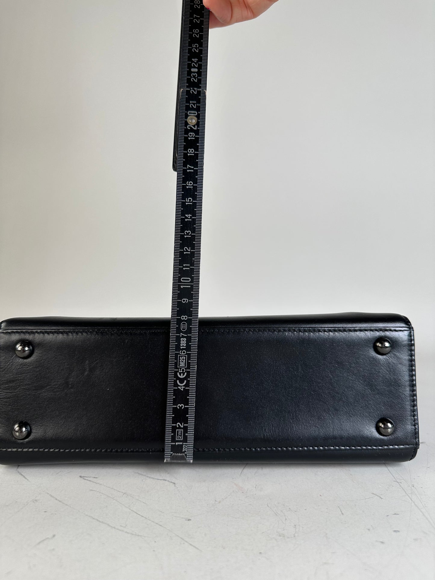 Vintage Givenchy Smooth Leather Handbag Black Gold