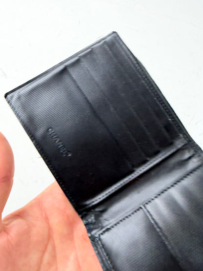 Vintage Chanel Nylon Card Holder Black White Silver