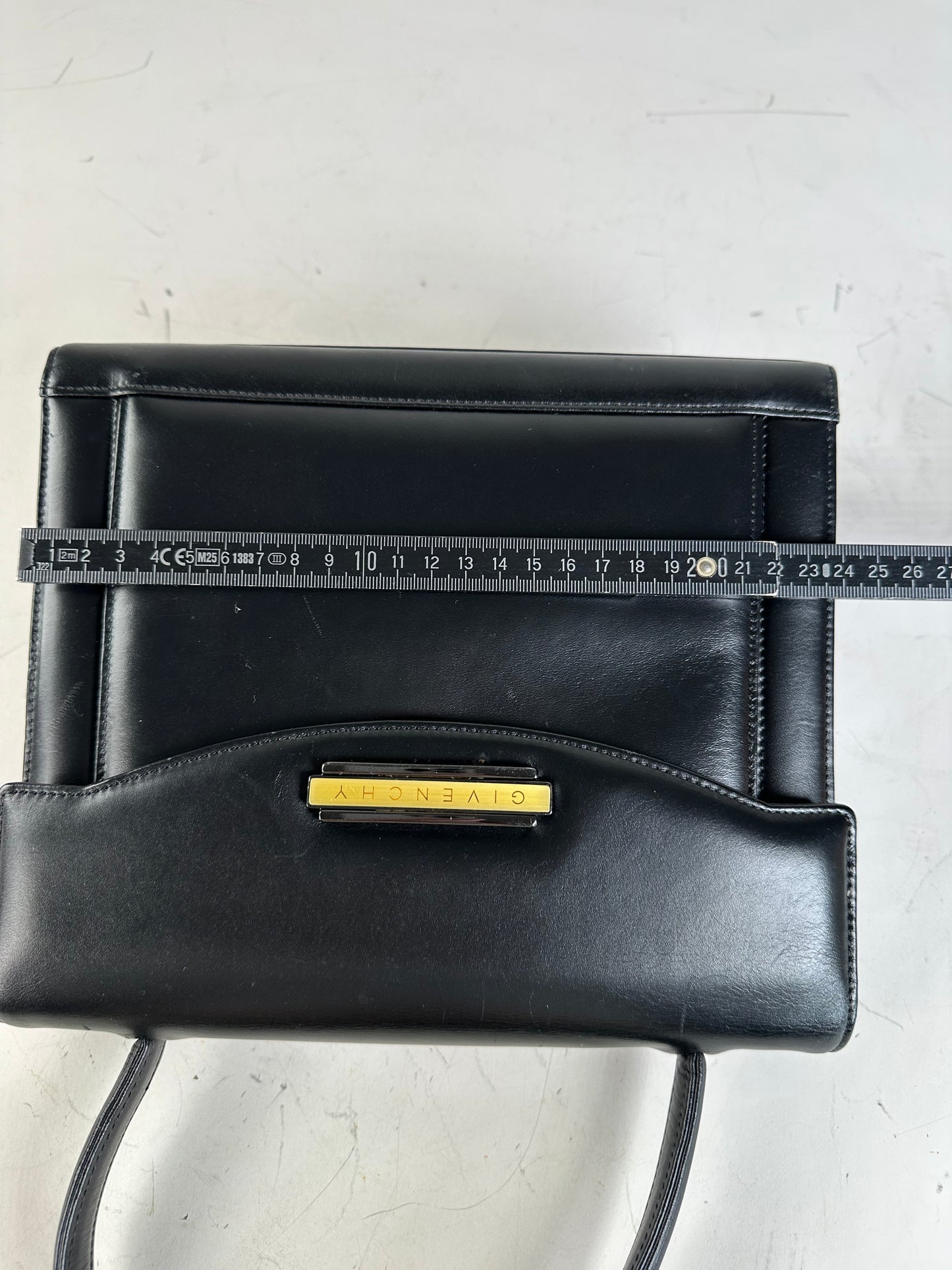 Vintage Givenchy Smooth Leather Handbag Black Gold