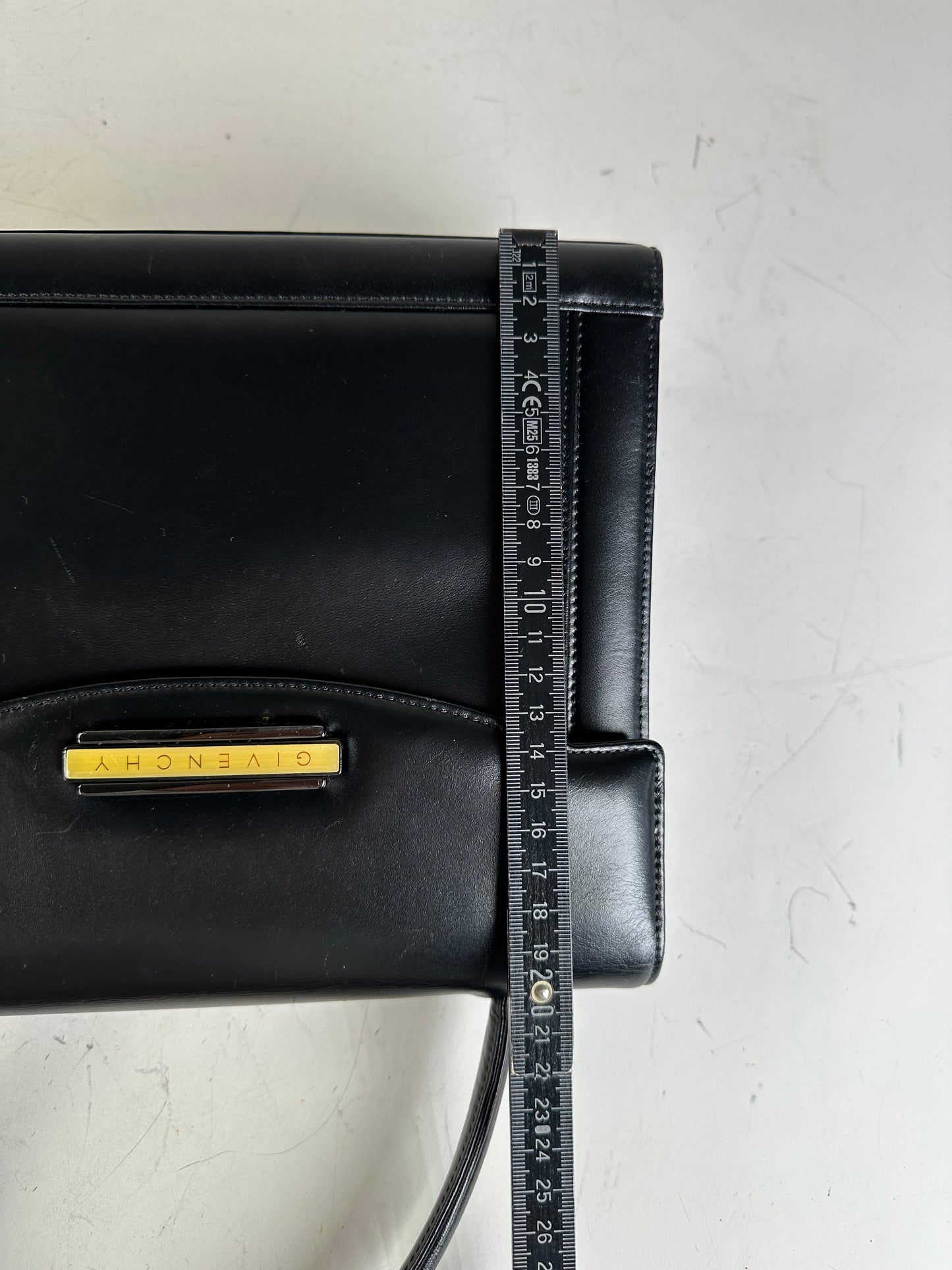Vintage Givenchy Smooth Leather Handbag Black Gold